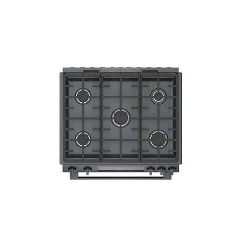 Bosch - 800 Series 30 in. Wide 4.8 Cu. Ft. Slide-In Gas Convection Range with Self-cleaning and 5 Burners - Black Stainless Steel