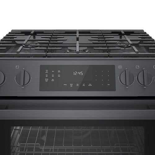 Bosch - 800 Series 30 in. Wide 4.8 Cu. Ft. Slide-In Gas Convection Range with Self-cleaning and 5 Burners - Black Stainless Steel