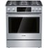Bosch - 800 Series 30 in. Wide 4.8 Cu. Ft. Slide-In Gas Convection Range with Self-cleaning and 5 Dual Flame Burner - Stainless Steel