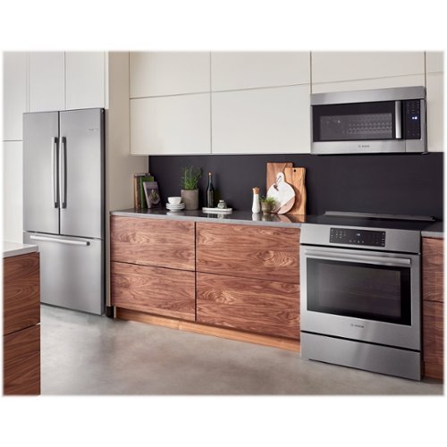 Bosch - 800 Series 30 in. Wide 4.8 Cu. Ft. Slide-In Gas Convection Range with Self-cleaning and 5 Dual Flame Burner - Stainless Steel
