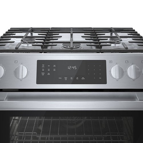 Bosch - 800 Series 30 in. Wide 4.8 Cu. Ft. Slide-In Gas Convection Range with Self-cleaning and 5 Dual Flame Burner - Stainless Steel