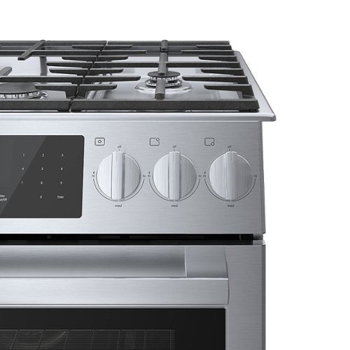 Bosch - 800 Series 30 in. Wide 4.8 Cu. Ft. Slide-In Gas Convection Range with Self-cleaning and 5 Dual Flame Burner - Stainless Steel