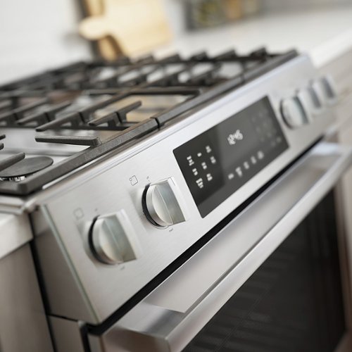 Bosch - 800 Series 30 in. Wide 4.8 Cu. Ft. Slide-In Gas Convection Range with Self-cleaning and 5 Dual Flame Burner - Stainless Steel