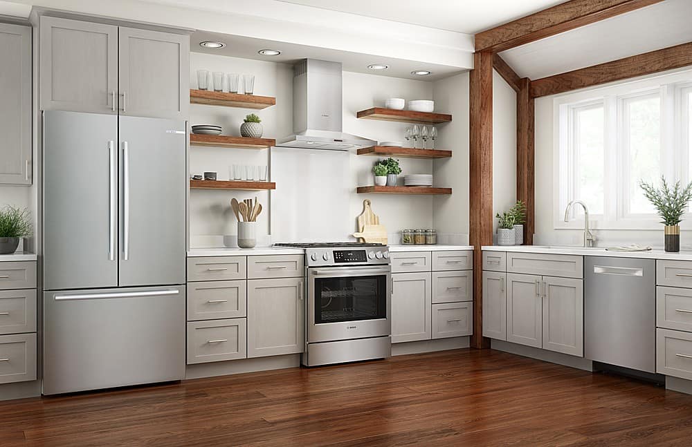Bosch - 800 Series 30 in. Wide 4.8 Cu. Ft. Slide-In Gas Convection Range with Self-cleaning and 5 Dual Flame Burner - Stainless Steel