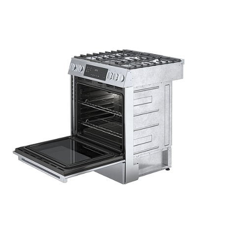 Bosch - 800 Series 30 in. Wide 4.8 Cu. Ft. Slide-In Gas Convection Range with Self-cleaning and 5 Dual Flame Burner - Stainless Steel