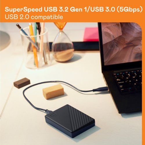 WD - My Passport 1TB External USB 3.0 Portable Hard Drive - Black
