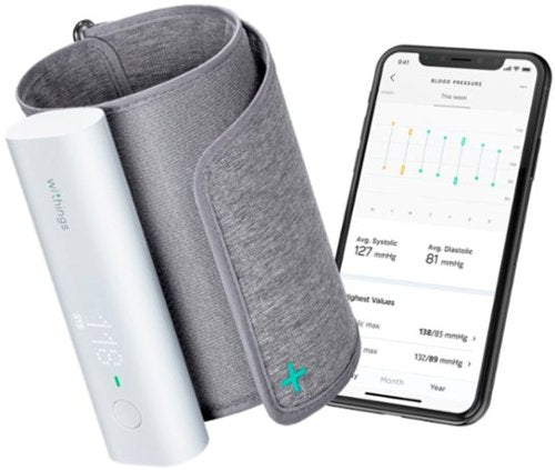 Withings - BPM Connect - Wi-Fi Smart Blood Pressure Monitor - White/Gray