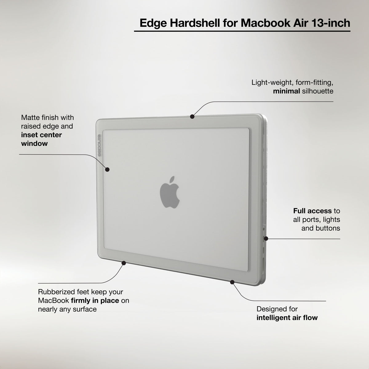 Incase - Edge Hard Shell Case for MacBook Air 13-inch M5 2026, M4 2025, M3 2024 - Clear