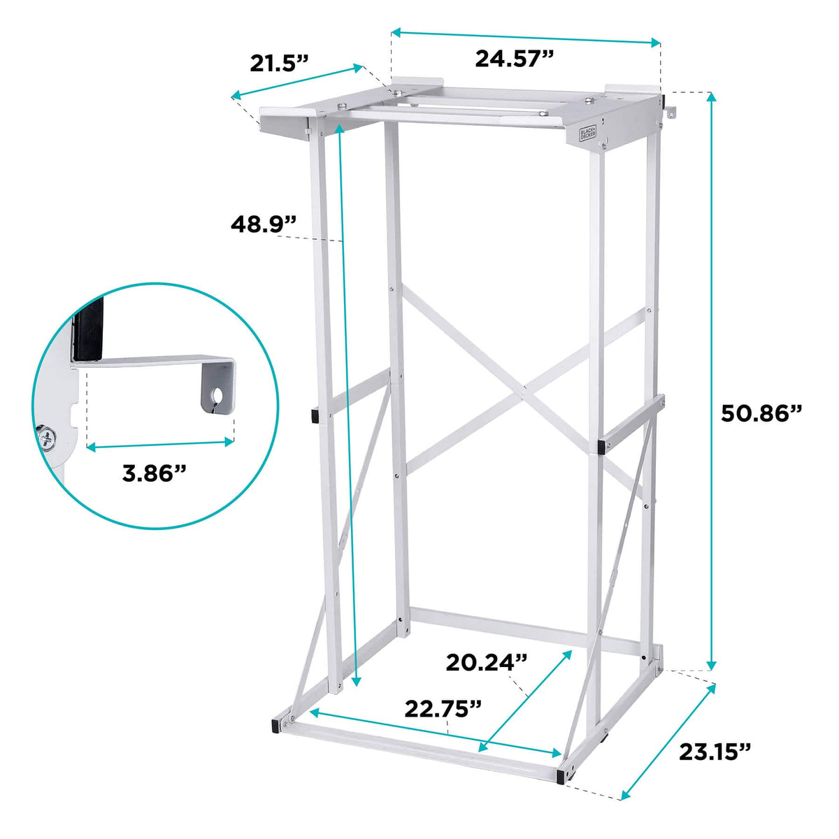 Black+Decker - BWDS Laundry Stacking Rack Stand for Washer and Dryer - White