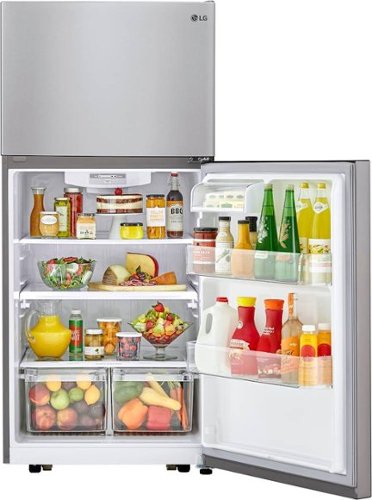 LG - 30-in Wide 20.2 Cu. Ft. Top Freezer Refrigerator - Stainless Steel
