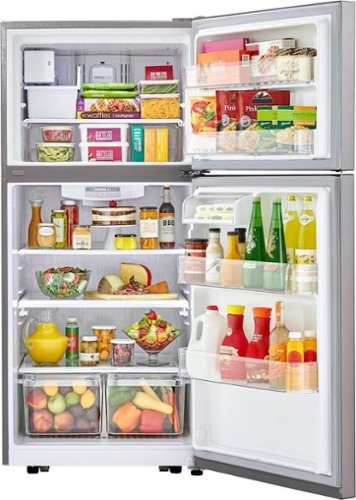 LG - 30-in Wide 20.2 Cu. Ft. Top Freezer Refrigerator - Stainless Steel