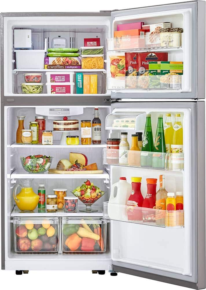 LG - 30-in Wide 20.2 Cu. Ft. Top Freezer Refrigerator - Stainless Steel