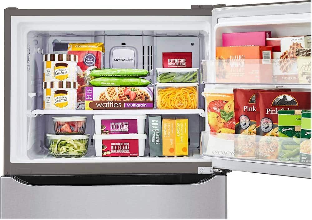 LG - 30-in Wide 20.2 Cu. Ft. Top Freezer Refrigerator - Stainless Steel