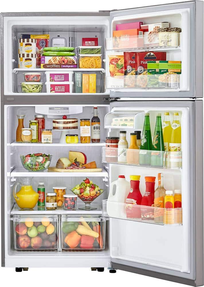 LG - 30-in Wide 20.2 Cu. Ft. Top Freezer Refrigerator - Stainless Steel