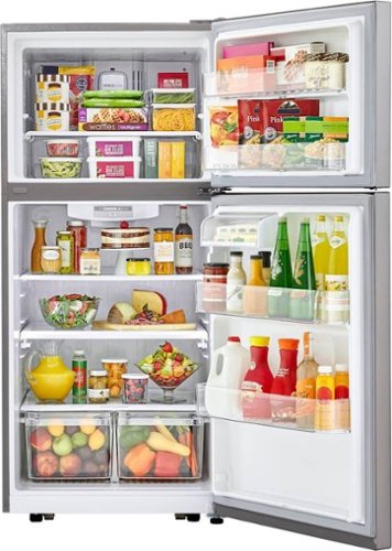 LG - 30-in Wide 20.2 Cu. Ft. Top Freezer Refrigerator - Stainless Steel