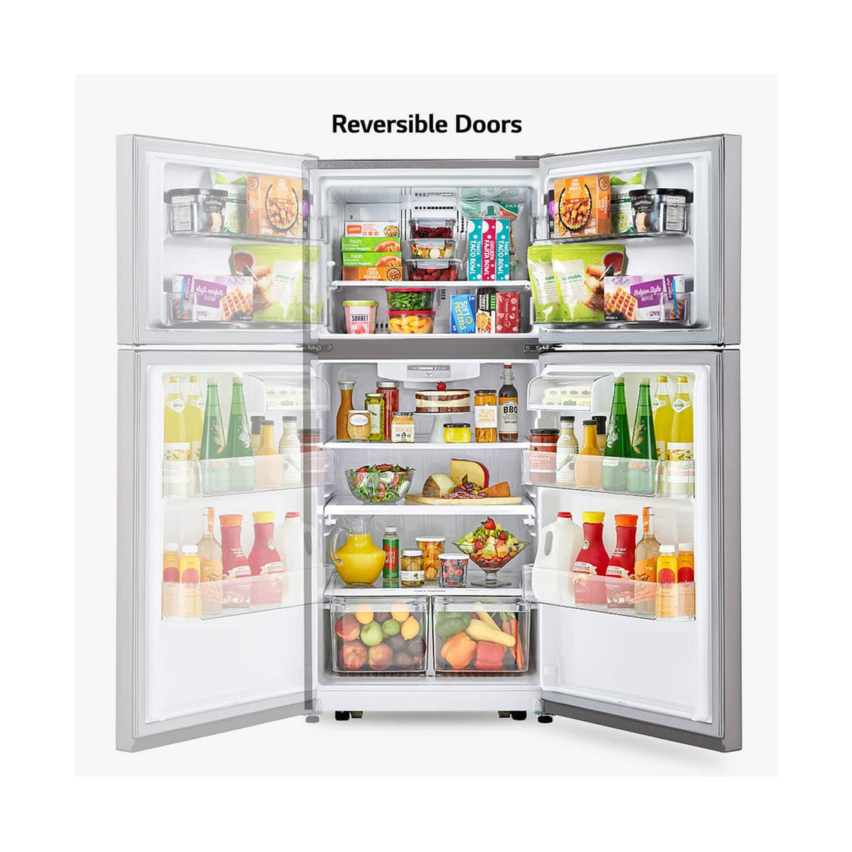 LG - 30-in Wide 20.2 Cu. Ft. Top Freezer Refrigerator - Stainless Steel