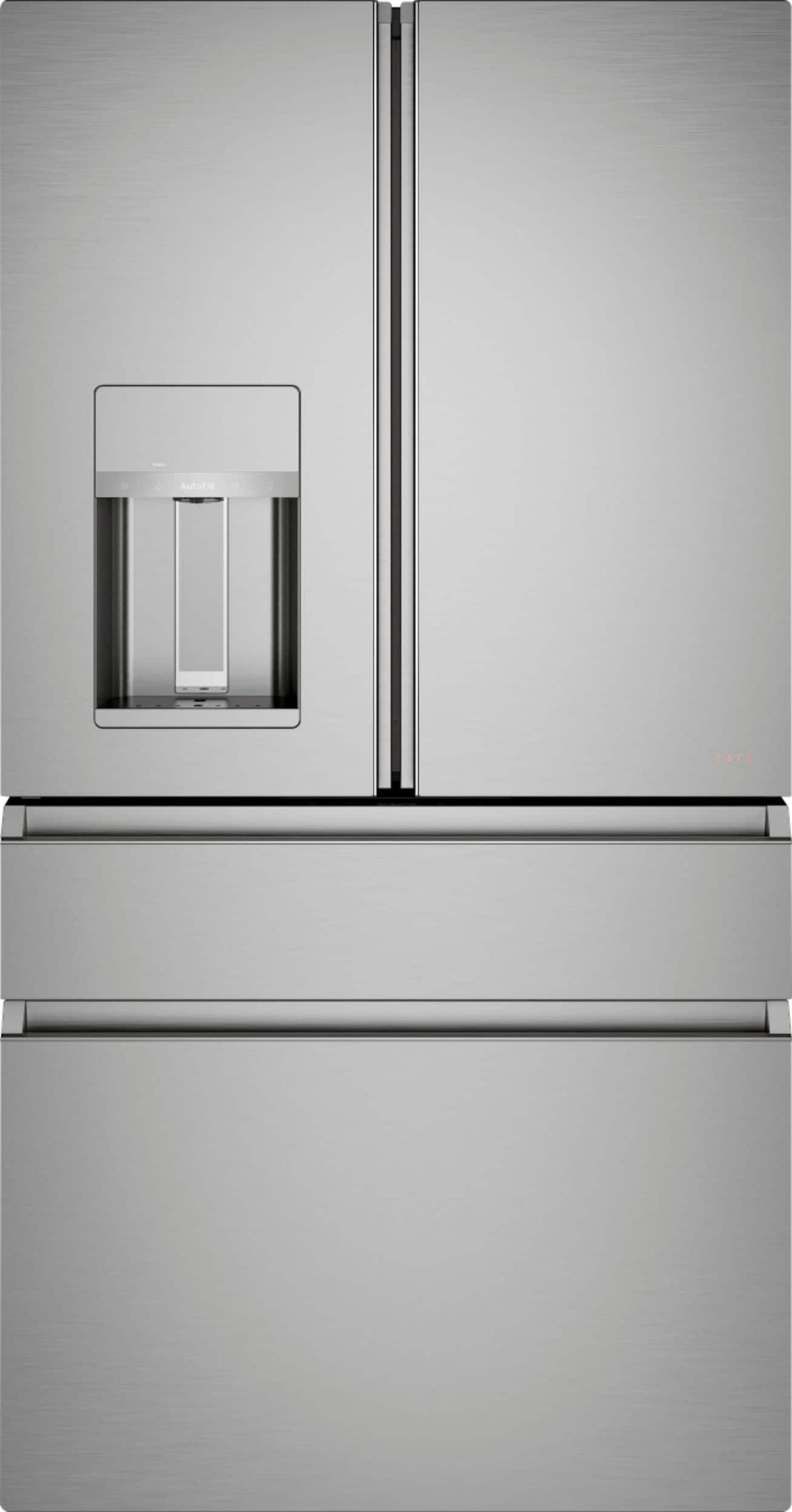 Café - 36 in. Wide 27.8 Cu. Ft. 4-Door French Door Smart Refrigerator with Convertible Drawer with Soft Freeze - Platinum Glass