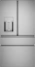 Café - 36 in. Wide 27.8 Cu. Ft. 4-Door French Door Smart Refrigerator with Convertible Drawer with Soft Freeze - Platinum Glass