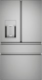 Café - 36 in. Wide 27.8 Cu. Ft. 4-Door French Door Smart Refrigerator with Convertible Drawer with Soft Freeze - Platinum Glass