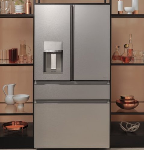 Café - 36 in. Wide 27.8 Cu. Ft. 4-Door French Door Smart Refrigerator with Convertible Drawer with Soft Freeze - Platinum Glass