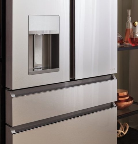 Café - 36 in. Wide 27.8 Cu. Ft. 4-Door French Door Smart Refrigerator with Convertible Drawer with Soft Freeze - Platinum Glass
