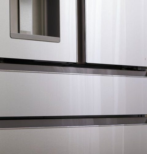 Café - 36 in. Wide 27.8 Cu. Ft. 4-Door French Door Smart Refrigerator with Convertible Drawer with Soft Freeze - Platinum Glass