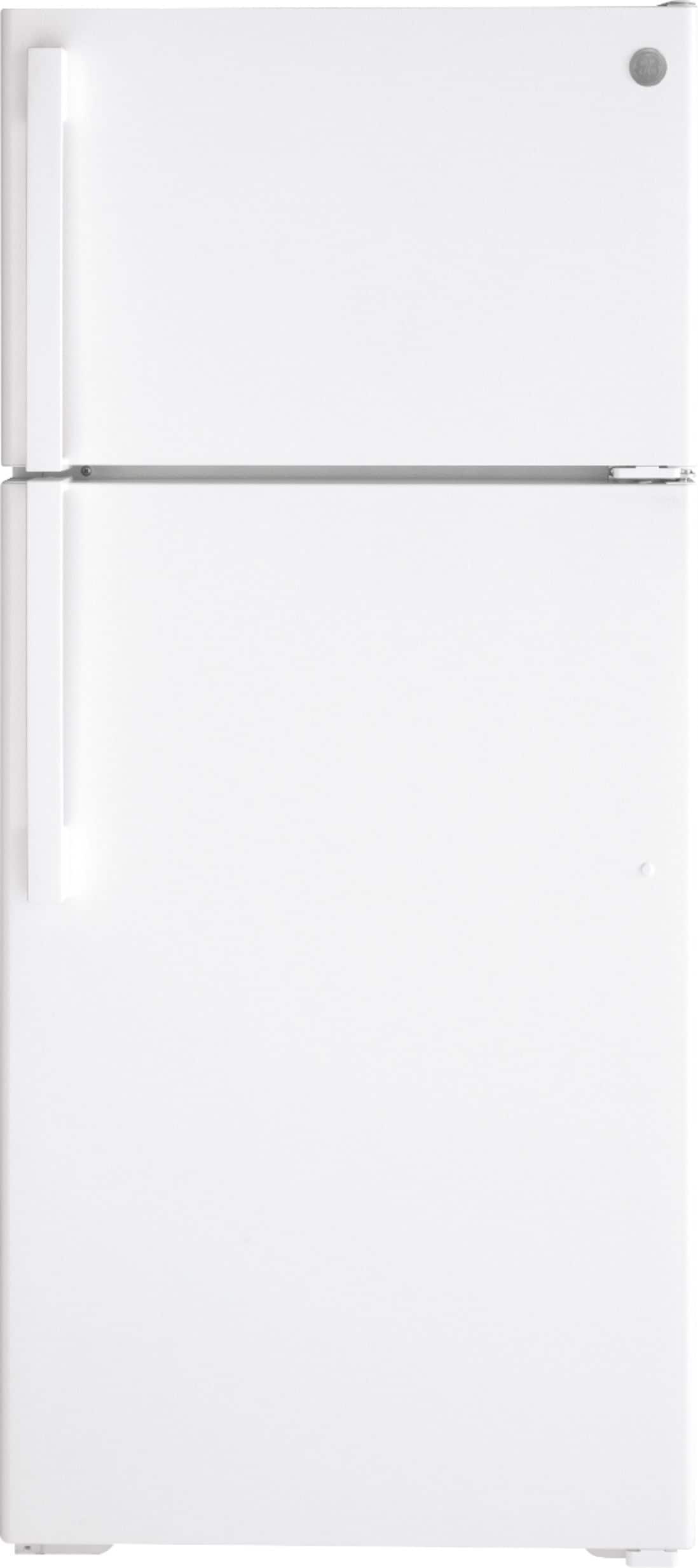 GE - 28 in. Wide 16.6 Cu. Ft. Top-Freezer Refrigerator with LED Interior Lighting - White