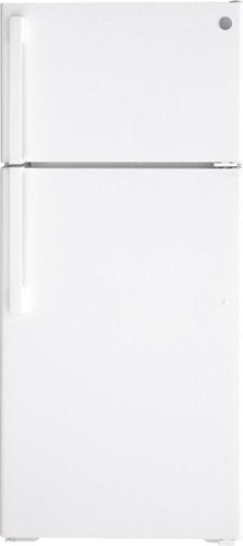 GE - 28 in. Wide 16.6 Cu. Ft. Top-Freezer Refrigerator with LED Interior Lighting - White