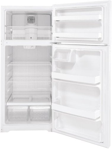 GE - 28 in. Wide 16.6 Cu. Ft. Top-Freezer Refrigerator with LED Interior Lighting - White