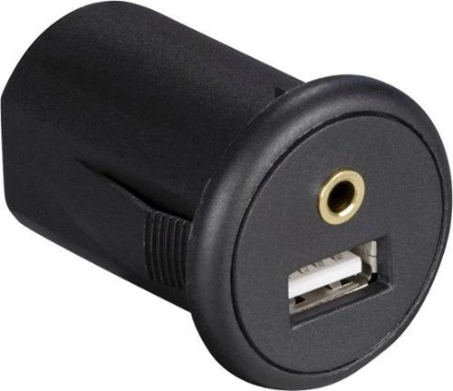 Metra - Install Bay Snap-In USB and AUX Adapter with 4.92' Extension Cable - Black