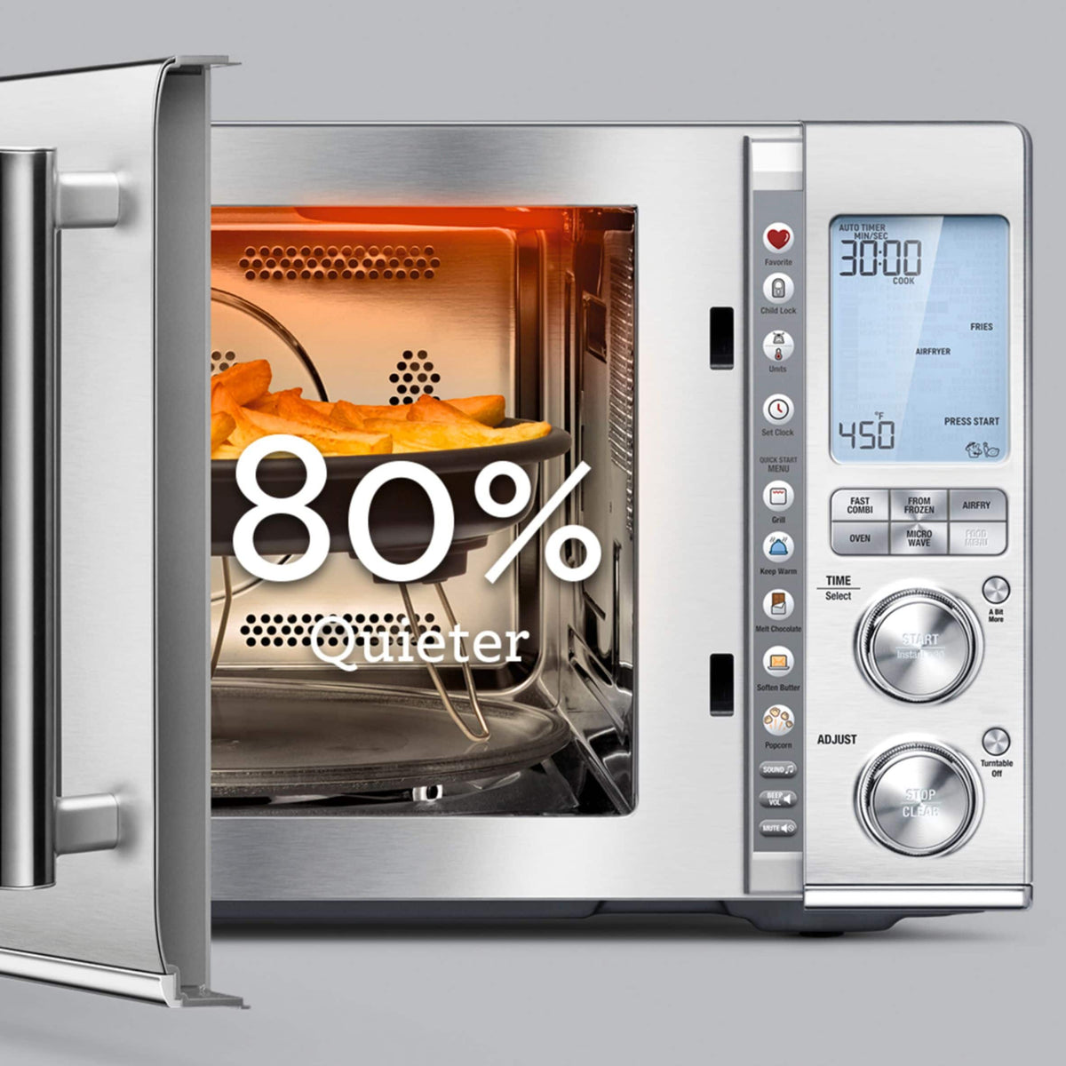 Breville - the Combi Wave 3 in 1 1.1 Cu. Ft. Convection Microwave - Brushed Stainless Steel