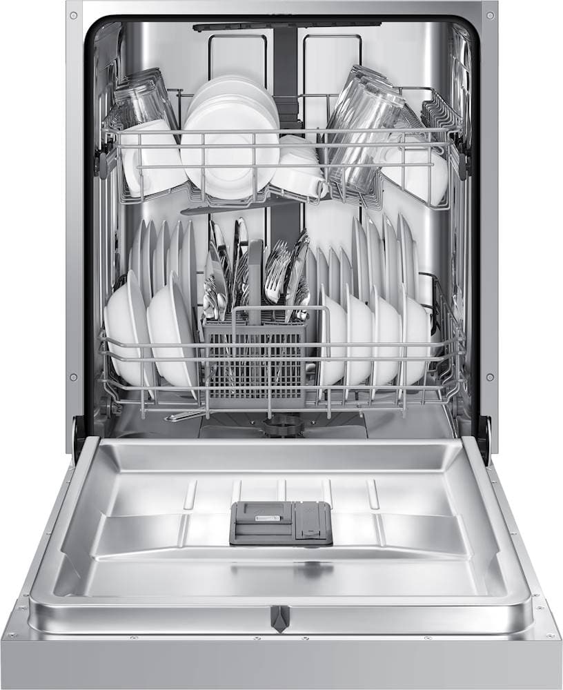 Samsung - 24" Front Control Built-In Stainless Steel Tub Dishwasher, ADA Compliant, 52 dBA - Stainless Steel