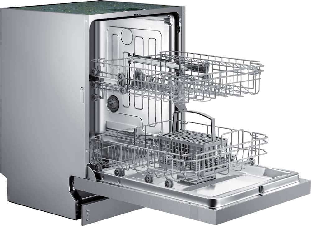 Samsung - 24" Front Control Built-In Stainless Steel Tub Dishwasher, ADA Compliant, 52 dBA - Stainless Steel