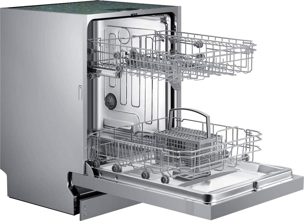 Samsung - 24" Front Control Built-In Stainless Steel Tub Dishwasher, ADA Compliant, 52 dBA - Stainless Steel