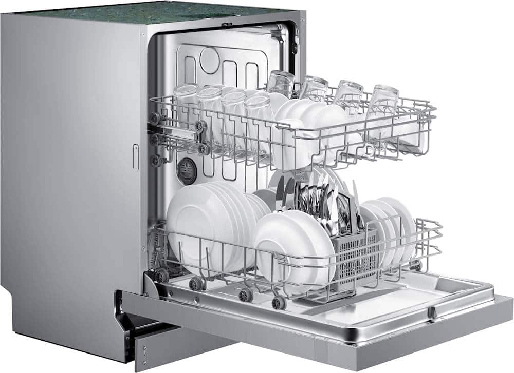 Samsung - 24" Front Control Built-In Stainless Steel Tub Dishwasher, ADA Compliant, 52 dBA - Stainless Steel