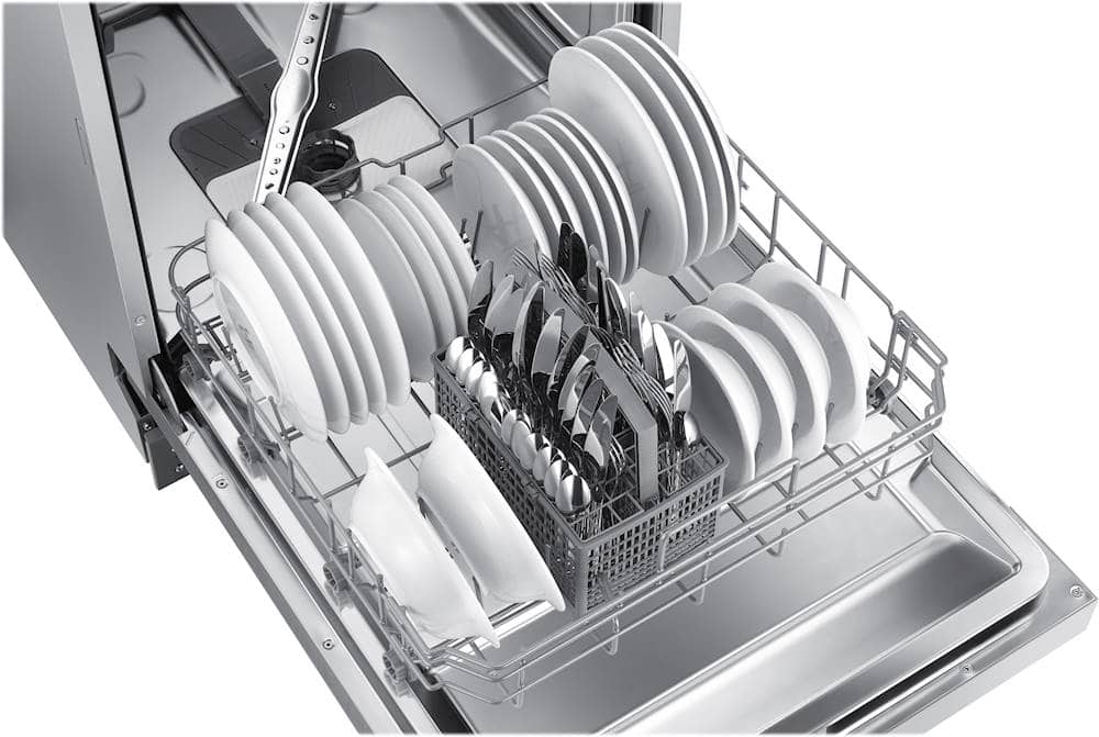 Samsung - 24" Front Control Built-In Stainless Steel Tub Dishwasher, ADA Compliant, 52 dBA - Stainless Steel