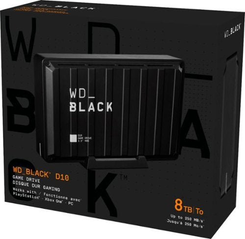 WD - D10 8TB External USB 3.2 Gen 1 Portable Hard Drive - Black