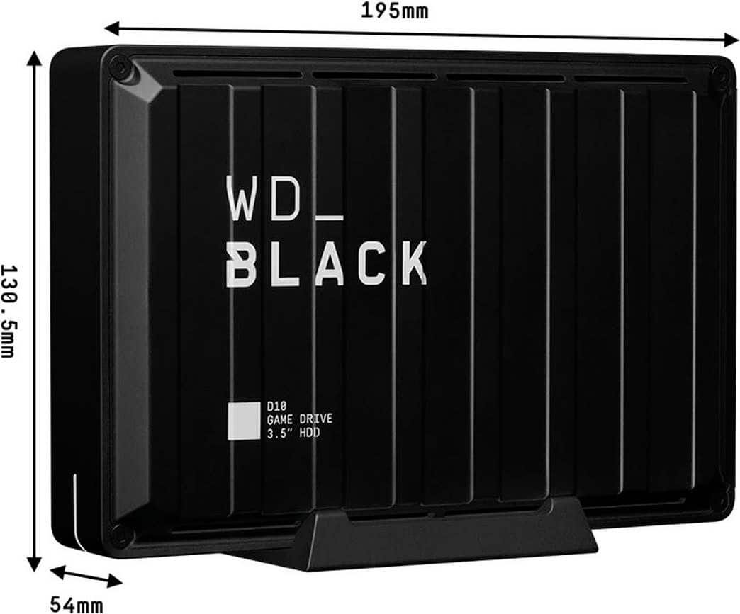 WD - D10 8TB External USB 3.2 Gen 1 Portable Hard Drive - Black