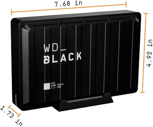 WD - D10 8TB External USB 3.2 Gen 1 Portable Hard Drive - Black