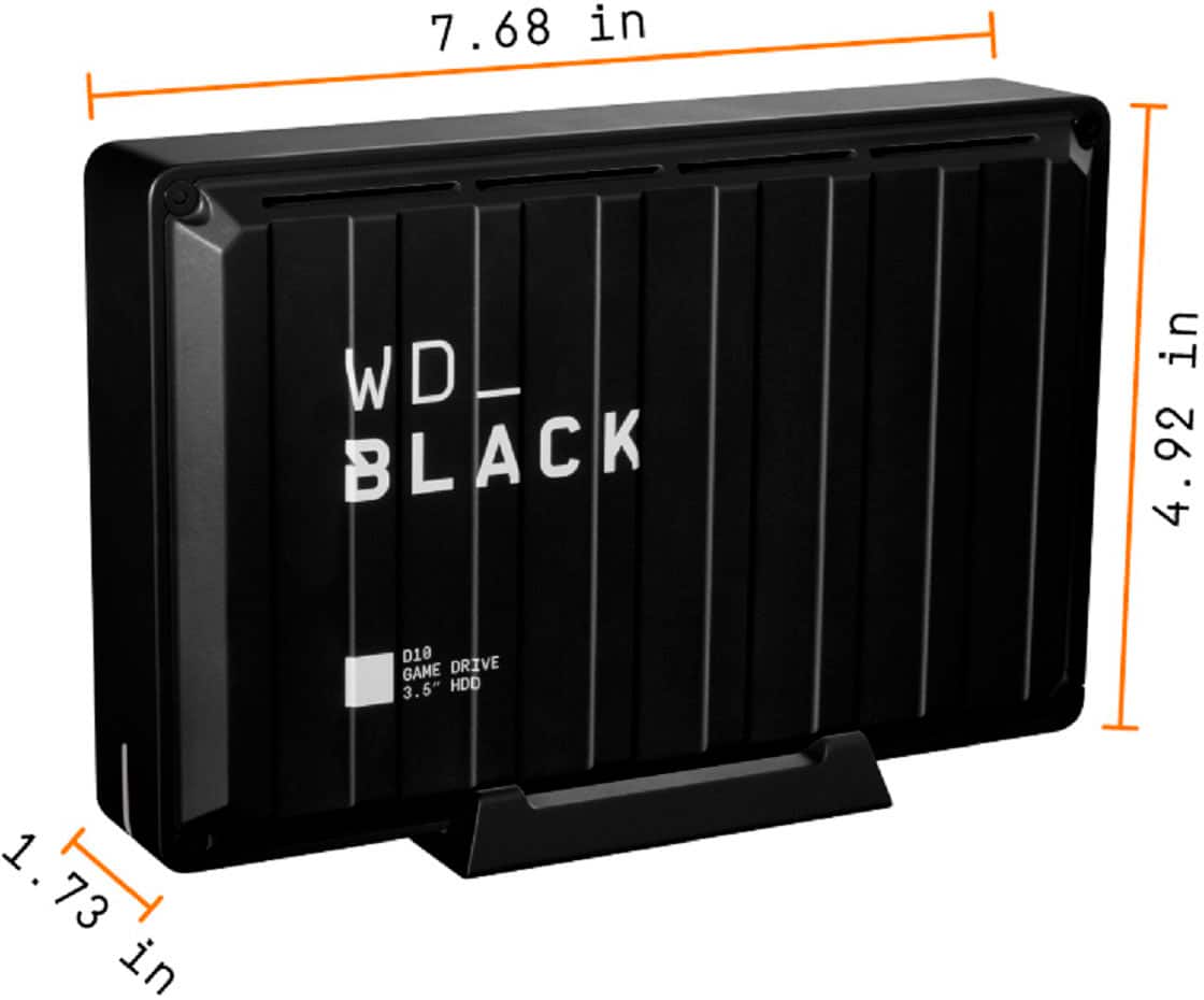 WD - D10 8TB External USB 3.2 Gen 1 Portable Hard Drive - Black