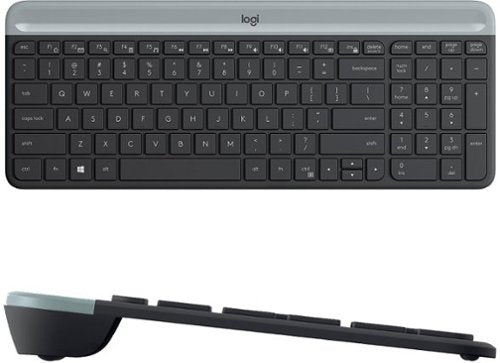 Logitech - MK470 Full-size Wireless Scissor Keyboard and Mouse Bundle for Windows with Quiet clicks - Black/Gray
