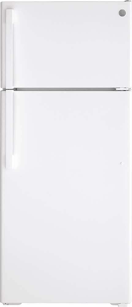 GE - 28 in. Wide 17.5 Cu. Ft. Top-Freezer Refrigerator with LED Interior Lighting - White