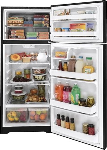 Hotpoint - 28 in. Wide 17.5 Cu. Ft. Top-Freezer Refrigerator with LED Interior Lighting - Black