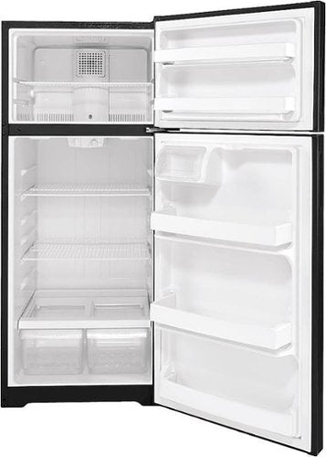 Hotpoint - 28 in. Wide 17.5 Cu. Ft. Top-Freezer Refrigerator with LED Interior Lighting - Black