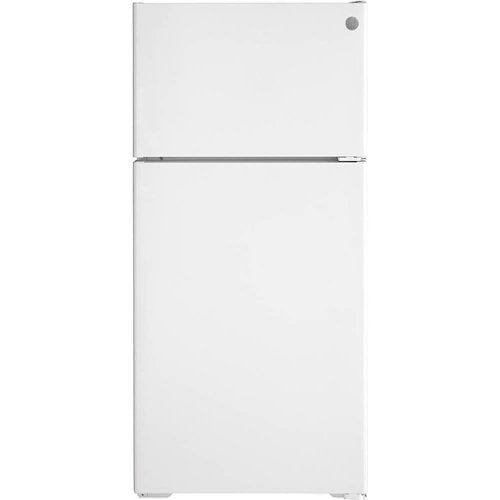 GE - 28 in. Wide 16.6 Cu. Ft. Top-Freezer Refrigerator with LED Interior Lighting - White