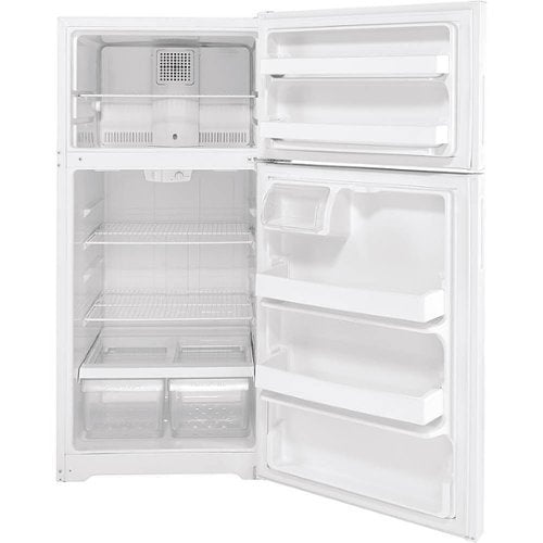 GE - 28 in. Wide 16.6 Cu. Ft. Top-Freezer Refrigerator with LED Interior Lighting - White