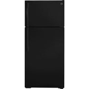GE - 28 in. Wide 16.6 Cu. Ft. Top-Freezer Refrigerator with Adjustable Wire Shelves - Black