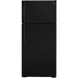 GE - 28 in. Wide 16.6 Cu. Ft. Top-Freezer Refrigerator with Adjustable Wire Shelves - Black