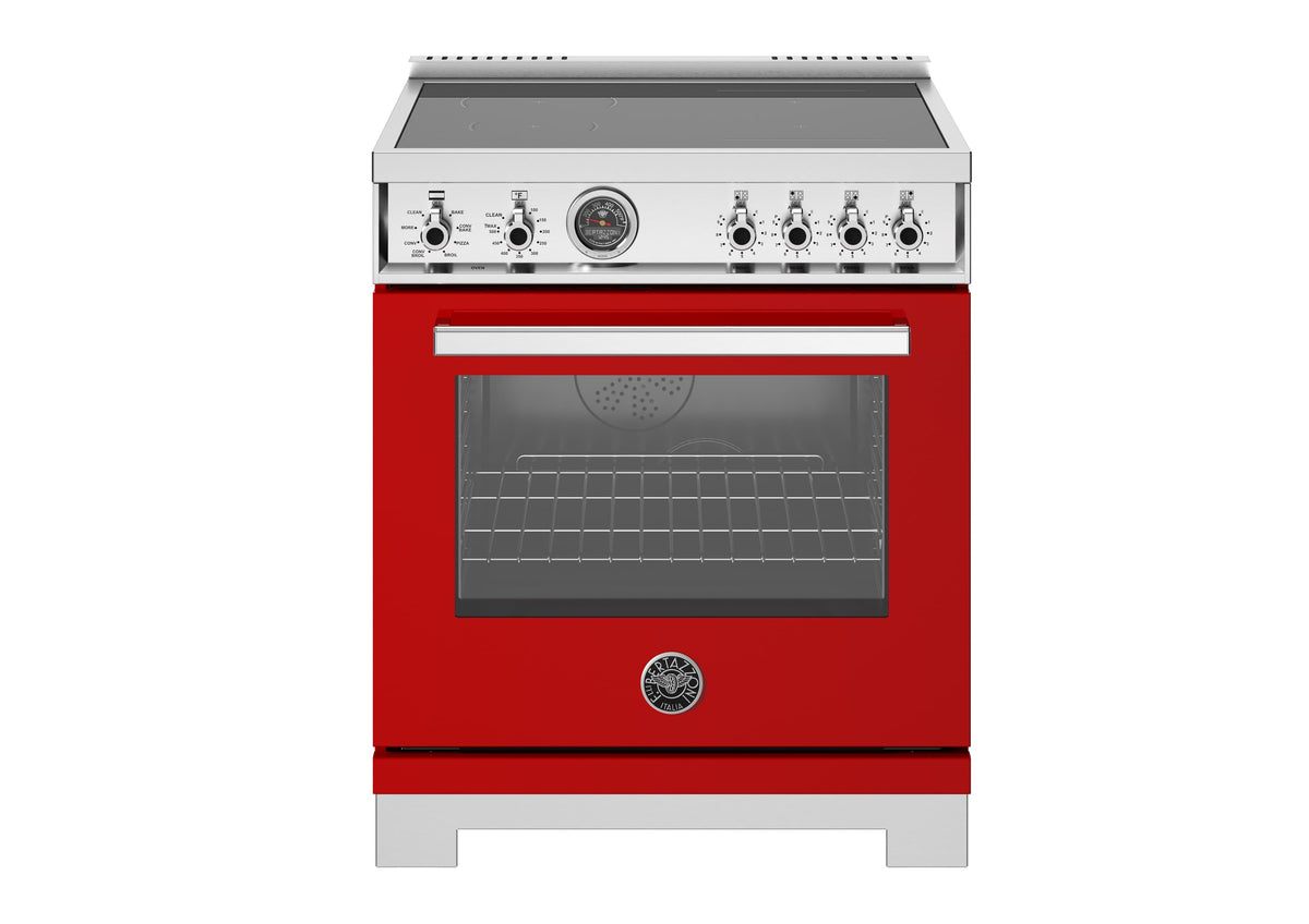 Bertazzoni - 30" Professional Series range - Electric self clean oven - 4 induction zones - Red
