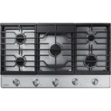 Samsung - 36" Built-In Gas Cooktop with 5 Burners - Stainless Steel